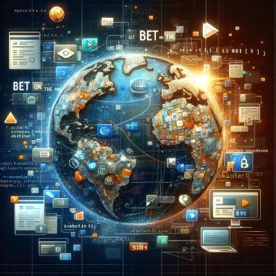 A globe surrounded by web application icons