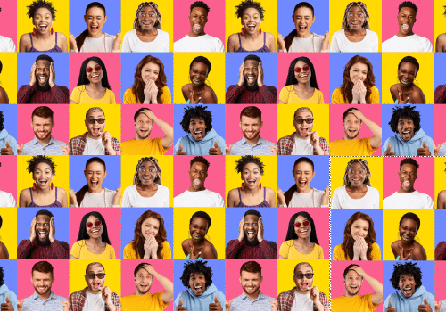 A grid of faces from the bonq social video app